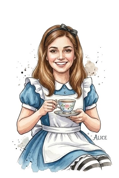 Alice in Wonderland costume illustration