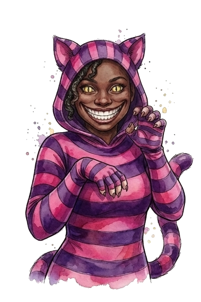 Cheshire Cat costume illustration