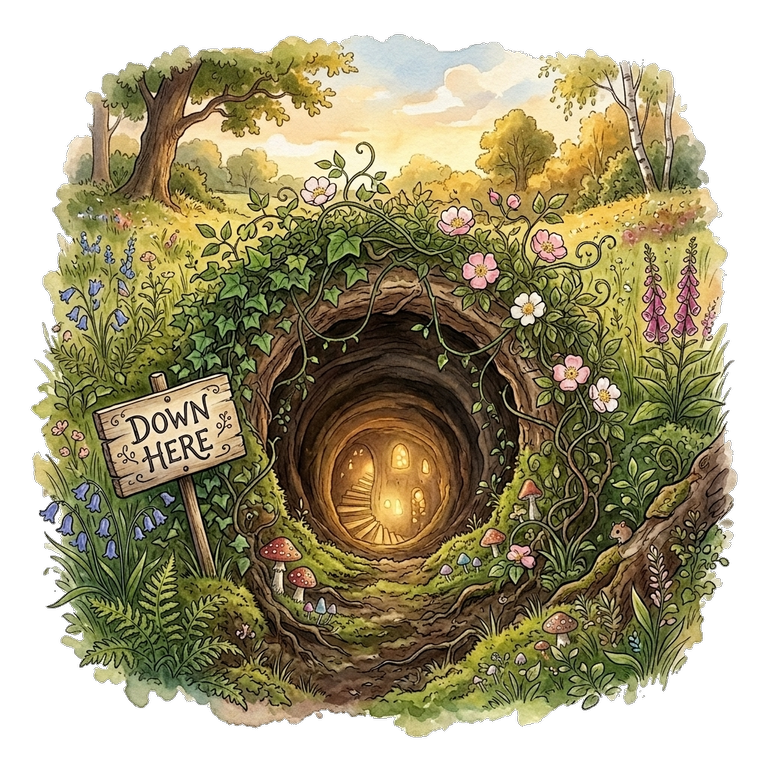 Illustrated rabbit hole